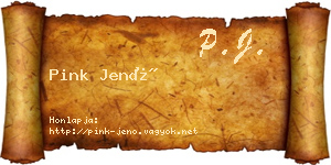 Pink Jenő névjegykártya