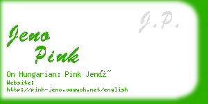 jeno pink business card